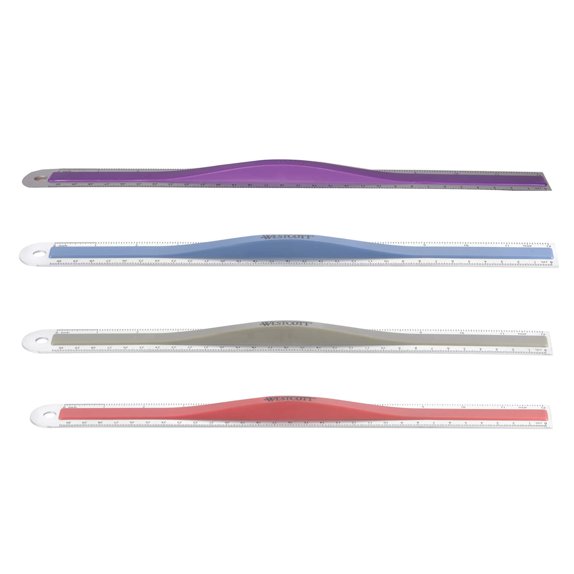 Assorted Westcott® Aluminum Ruler With Finger Grip
